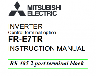 三菱變頻器控製終端選項FR-E7TR手冊下載 三菱變頻器控製終端選項FR-E7TR手冊下載