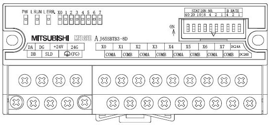 三菱cc-link模塊AJ65SBTB1-8D表麵形狀圖