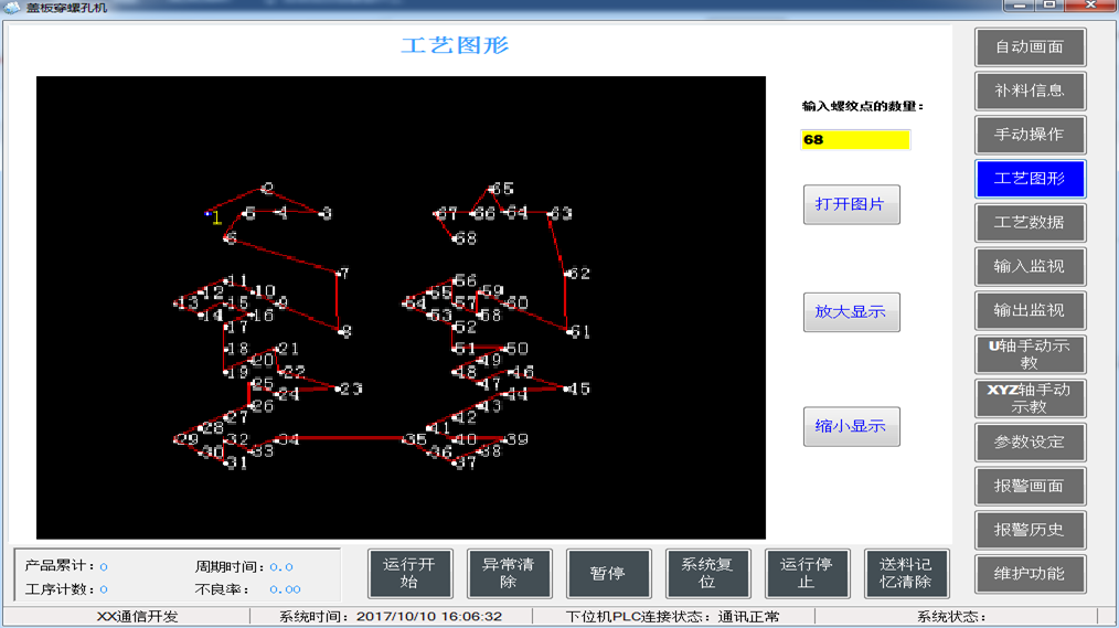 PLC蓋板穿螺孔機控製軟件